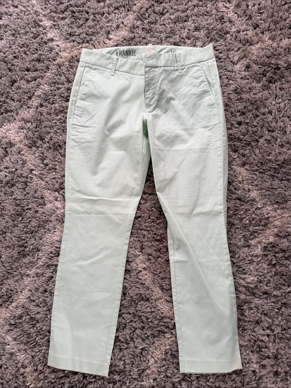 J. Crew Frankie Mint Green Cropped Ankle Jeans